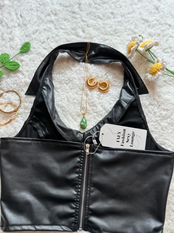 PU Leather Halter Top - Image 8